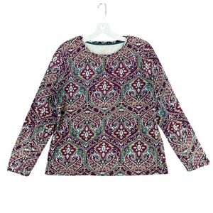 Talbots Bateau Botanical‎ Medallion Paisley Persian Zoroastrian Blouse Womens LP
